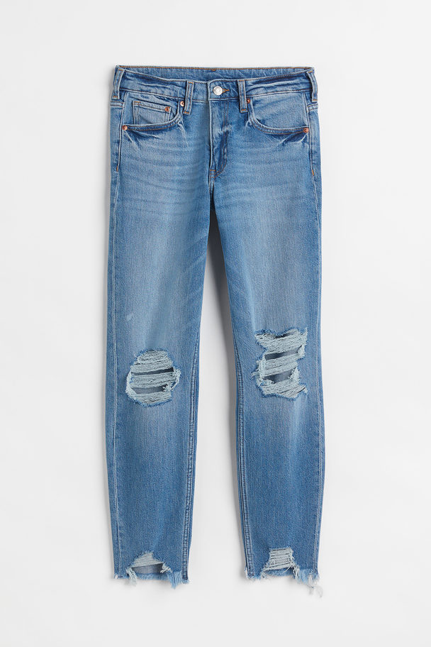 H&M Girlfriend Regular Jeans Denimblauw