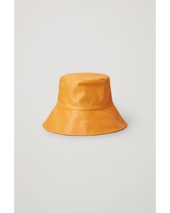 Leather Bucket Hat Dark Yellow