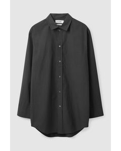 Relaxed-fit Longline Shirt Black