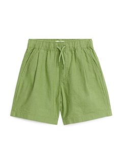 Cotton-linen Shorts Green