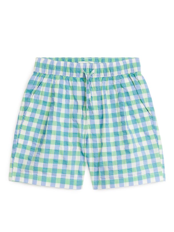 ARKET Cotton-linen Shorts Green/blue/white