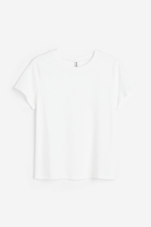 H&M H&M+ Figurnahes T-Shirt Weiß