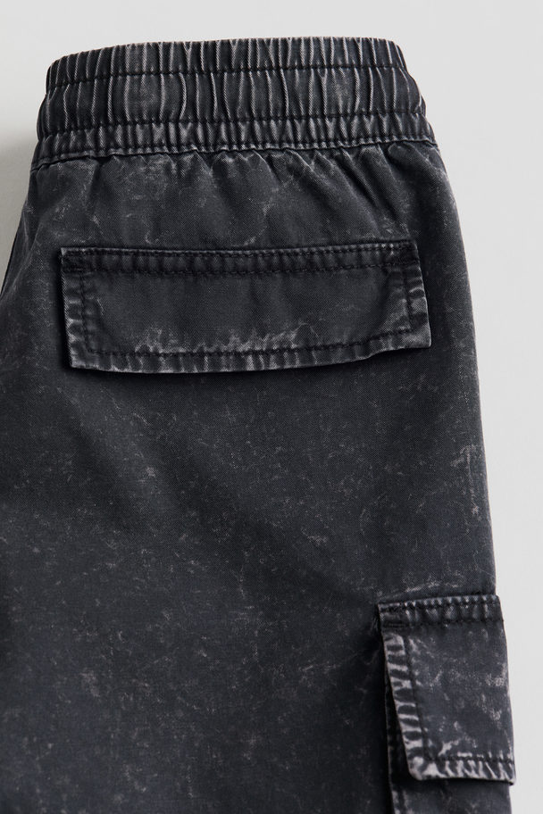 H&M Cargoshorts Ausgewaschenes Schwarz