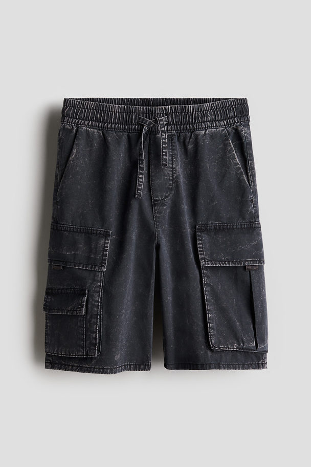 H&M Cargoshorts Ausgewaschenes Schwarz