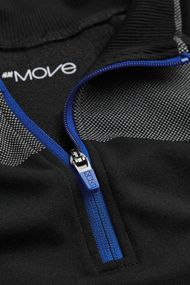 H&M Seamless Sportshirt Van Drymove™ Zwart/grijs