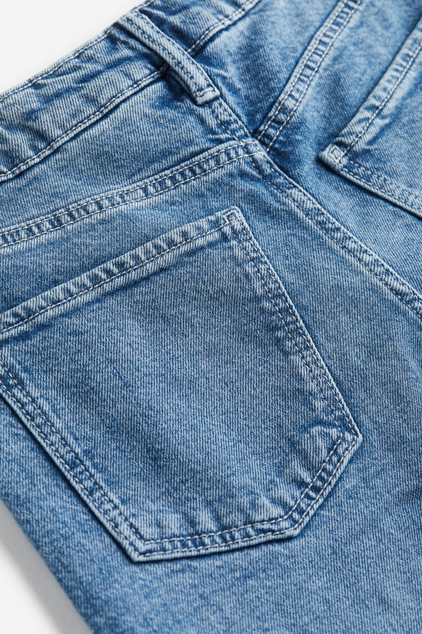 H&M Wide Leg Low Jeans Denimblau/Perlen