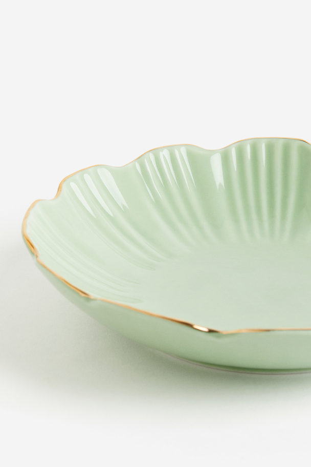 H&M HOME Shallow Porcelain Dish Light Green