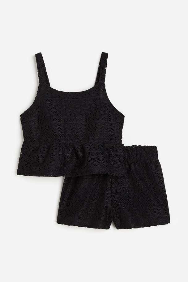 H&M 2-piece Lace Set Black