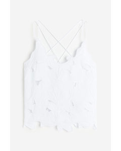 Embroidered Top White