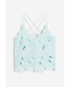 Embroidered Top Light Turquoise