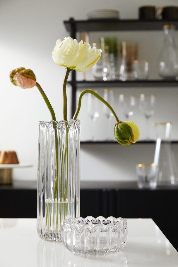 H&M HOME Tall Glass Vase Clear Glass