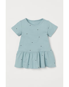Ribbed Dress Light Turquoise/hearts