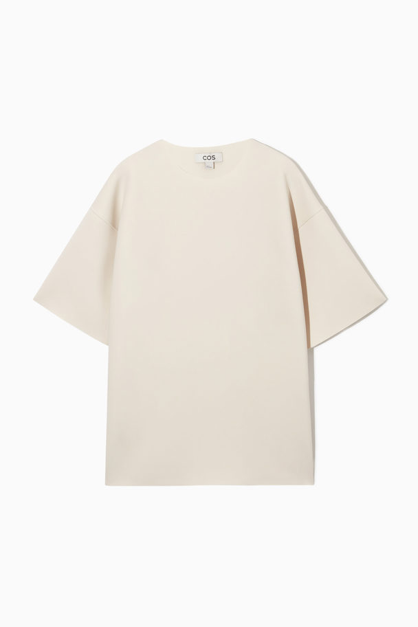 COS Oversized Structured Scuba T-shirt White
