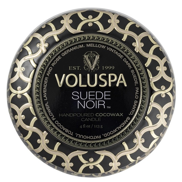 Voluspa Voluspa Decorative Tin Candle Suede Noir 113g