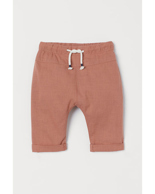 H&M Woven Trousers Rust Pink