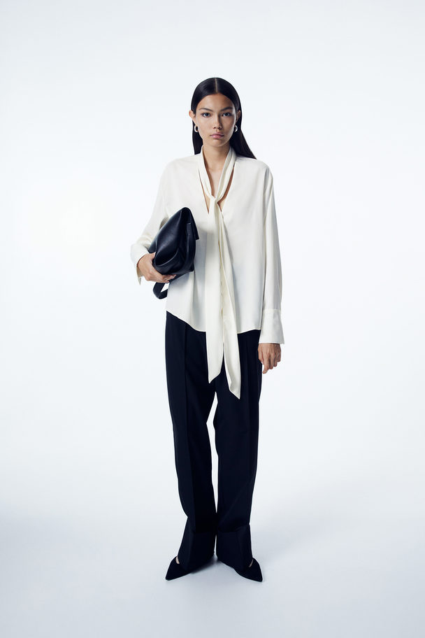 H&M Tie-detail Blouse White