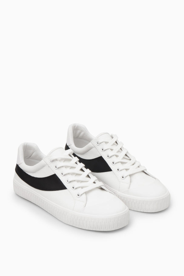 COS Leather-trimmed Canvas Trainers White