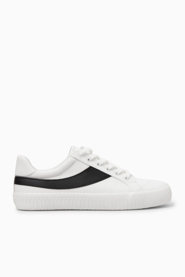 COS Leather-trimmed Canvas Trainers White