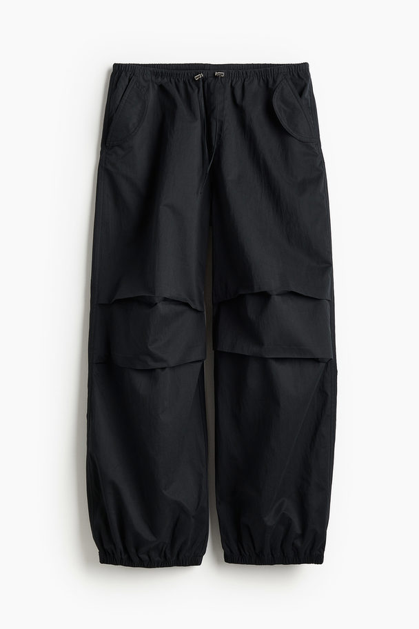 H&M Parachute Trousers Black