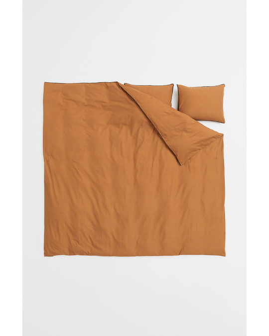 H&M HOME Double Duvet Cover Set Brown