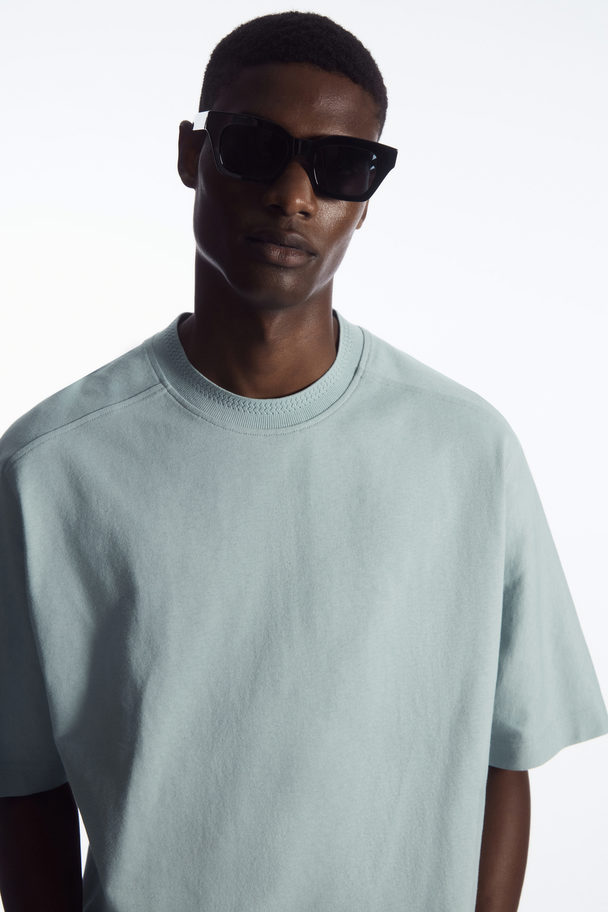 COS Relaxed-fit Panelled T-shirt Turquoise