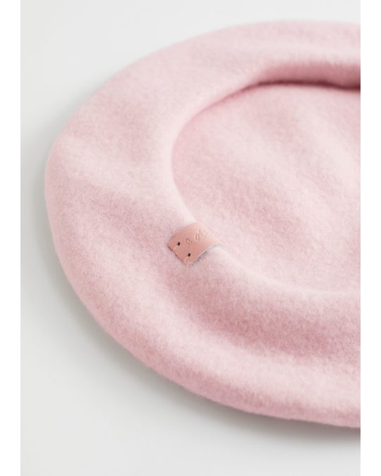 & Other Stories Wool Beret Pink