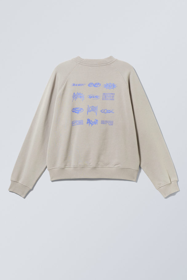 Weekday Regular Raglan Graphic Sweatshirt Atmosphere Dusty Mole