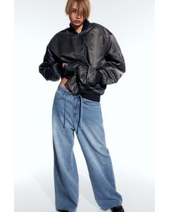 90s Baggy Regular Jeans Helles Denimblau