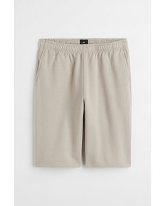 Sweatshorts I Bomuld Relaxed Fit Lys Beige