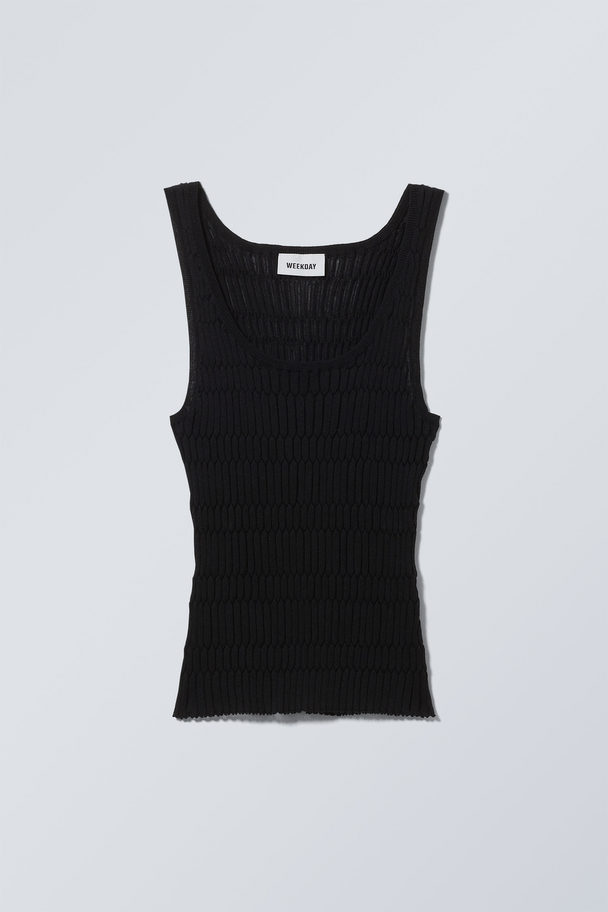 Weekday Claire Knitted Tank Top Black