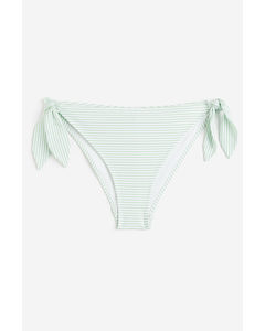 Bikini Bottoms White/green Striped