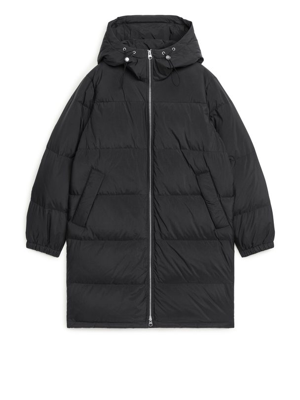 Arket Mid-length Down Coat Black
