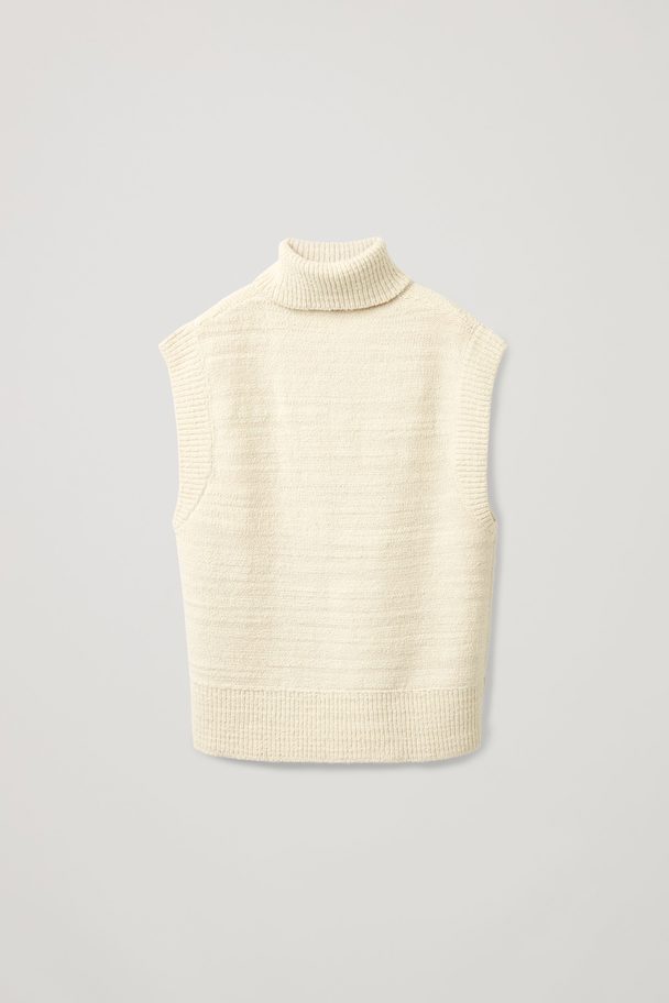COS Textured Roll Neck Vest Off-white