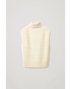 Textured Roll Neck Vest Off-white