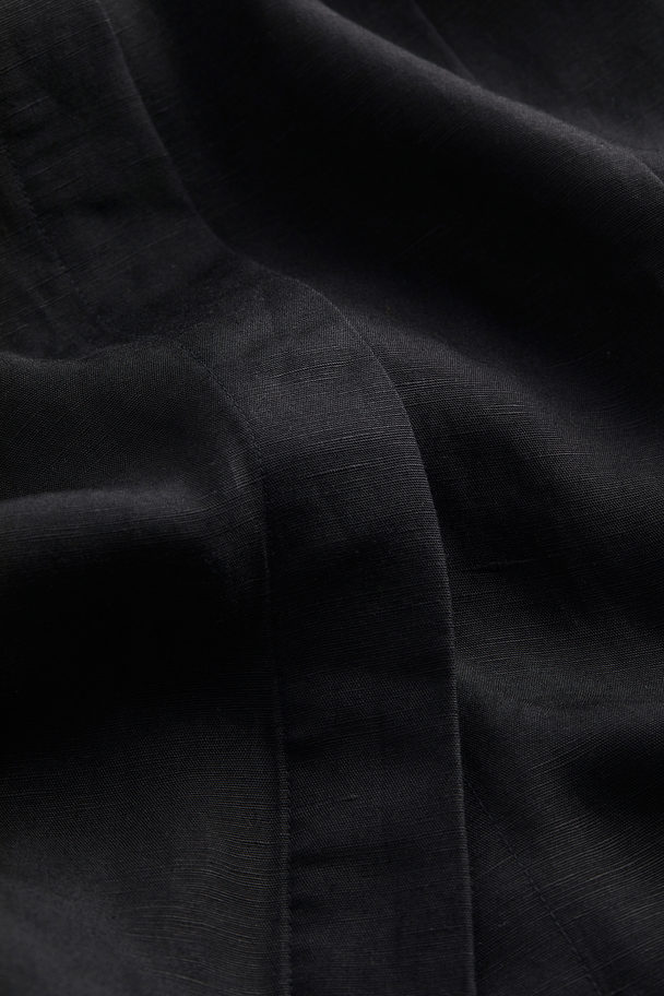 H&M Blusenkleid aus Leinenmix Schwarz