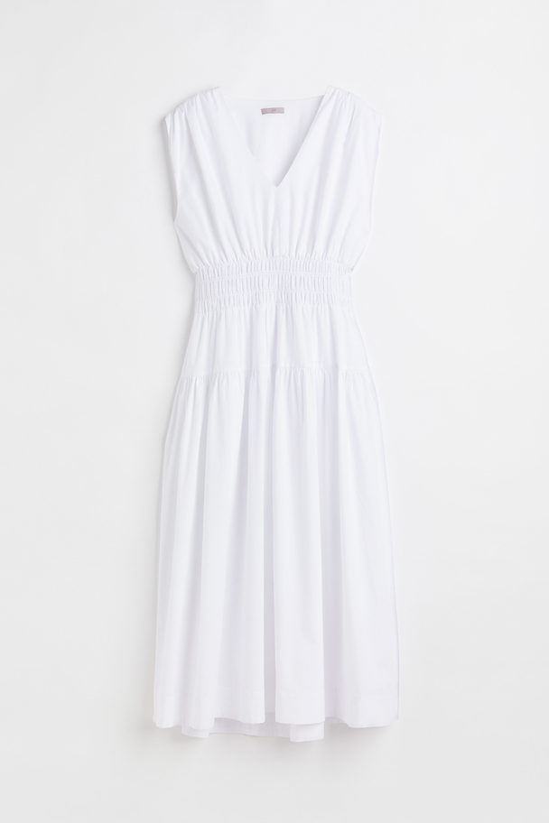 H&M Smock-waisted Dress White