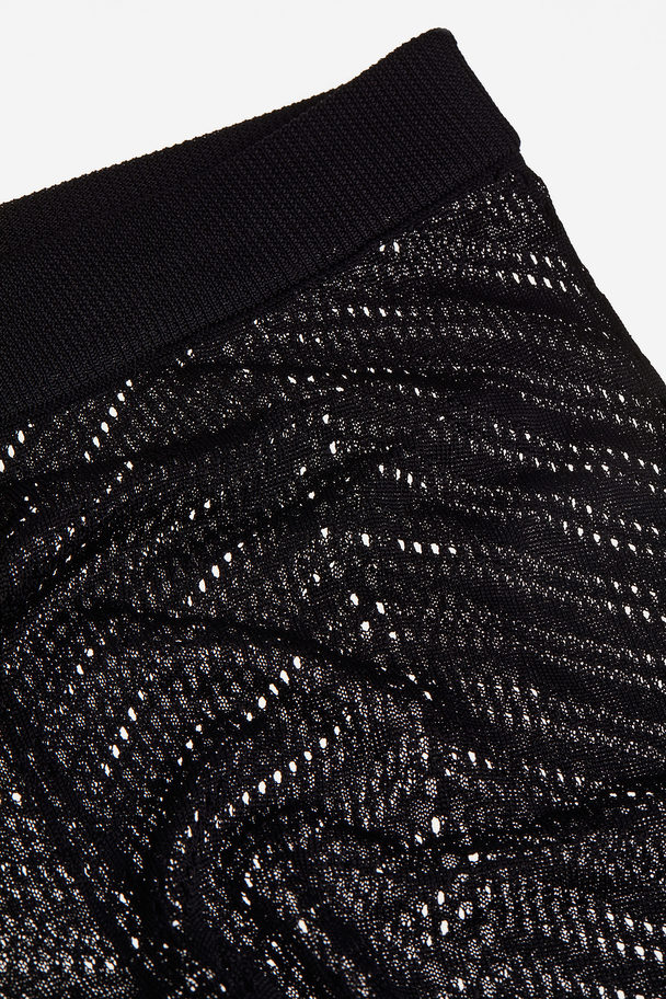 H&M Pointelle-knit Trousers Black