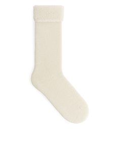 Soft Wool Terry Socks Off-white
