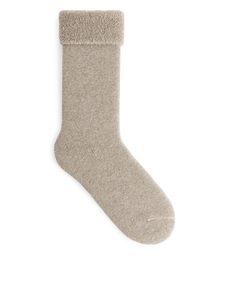 Soft Wool Terry Socks Beige