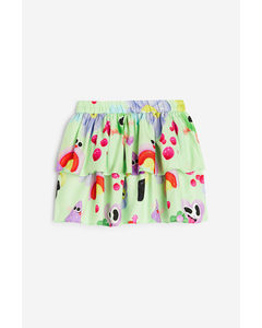 Tiered Skirt Light Green/patterned