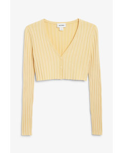 Cropped Cardigan Top Yellow