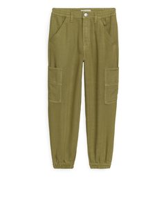Lyocell Cargo Trousers Olive Green