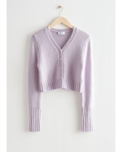 Fitted Knit Cardigan Pink