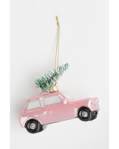 Weihnachtsbaumschmuck aus Glas Hellrosa/Auto