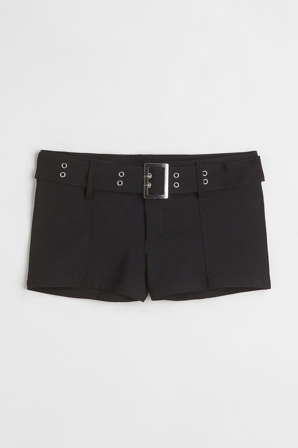 H&M Shorts mit Gürtel Schwarz