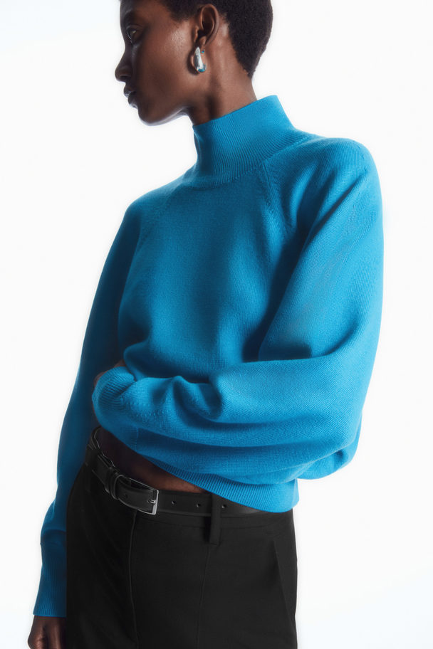 COS Batwing-sleeve Merino Wool Jumper Bright Turquoise