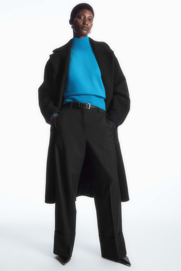 COS Batwing-sleeve Merino Wool Jumper Bright Turquoise