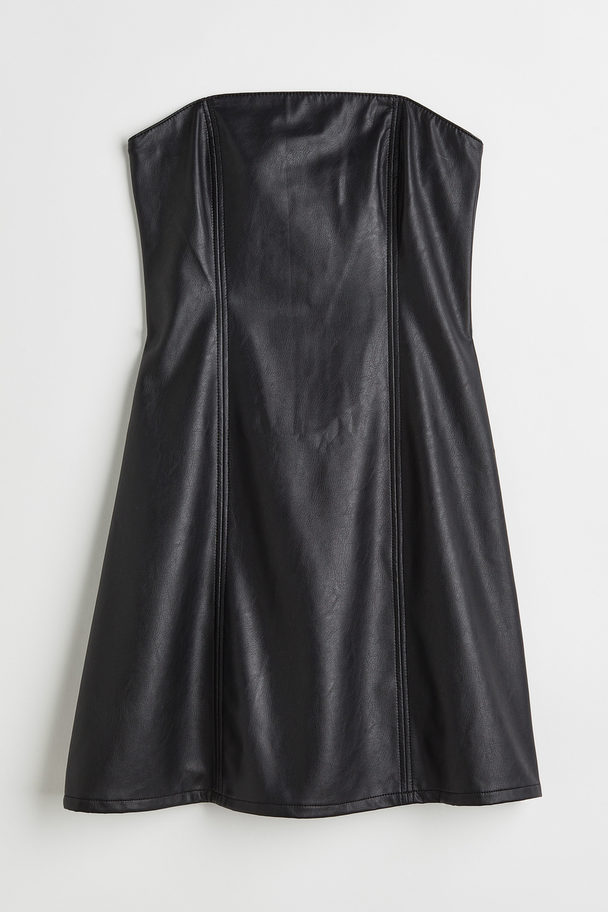 H&M Bandeaukleid Schwarz