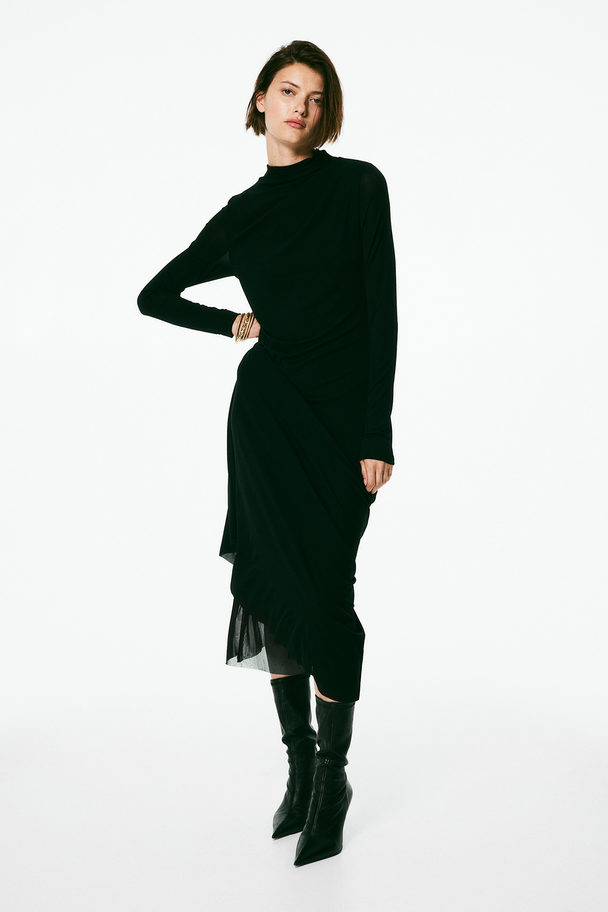 H&M Jersey Turtleneck Dress Black