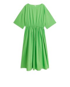 Wide Cotton Dress Green